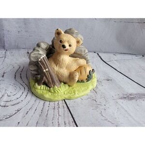 Franklin Mint Porcelain Woodland Surprises Figure Bear Jacqueline B. Smith 1984